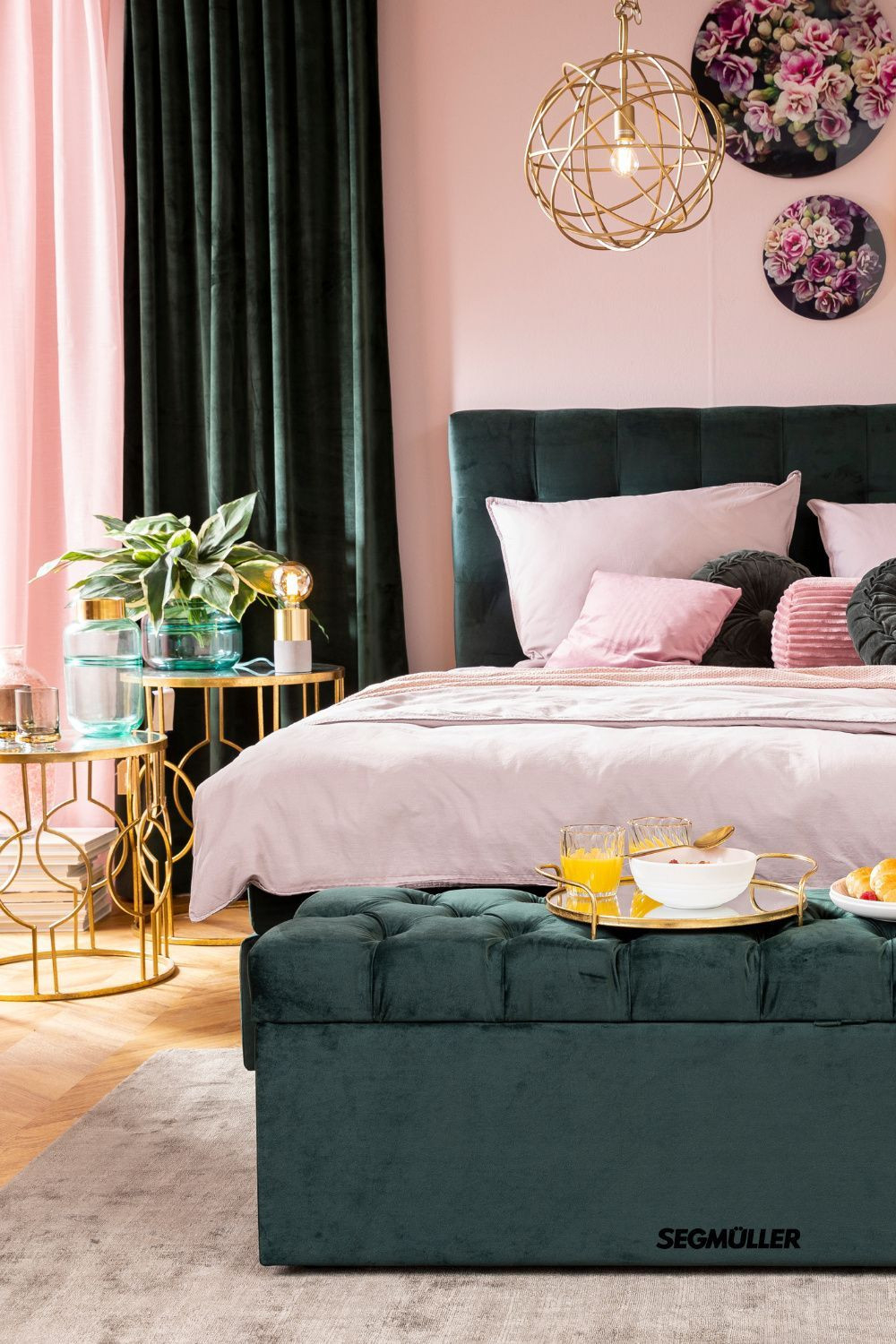 Grün Trifft Rosé - Schlafzimmer | Schlafzimmer Inspiration, Rosen within Schlafzimmer Rosegold