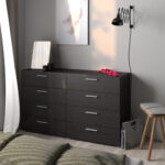 Petra Kommode 8 Schubladen Schwarz Sideboard Nachttisch Schlafzimmer Schrank throughout Schlafzimmer Kommode Schwarz