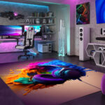 Spielzimmer Neon Gamer Teppich Wohnzimmer Schlafzimmer Weich Baren Bereich  Teppich Wohnkultur Boden Matte Jungen Mädchen Zimmer Rutsch Feste Matte  Realistische Matte Within Gaming Schlafzimmer