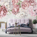 Vlies Fototapete Schlafzimmer Blumen Rosa Pfingstrose Romantisch Rosen  Beige Xxl In Bilder Schlafzimmer Blumen