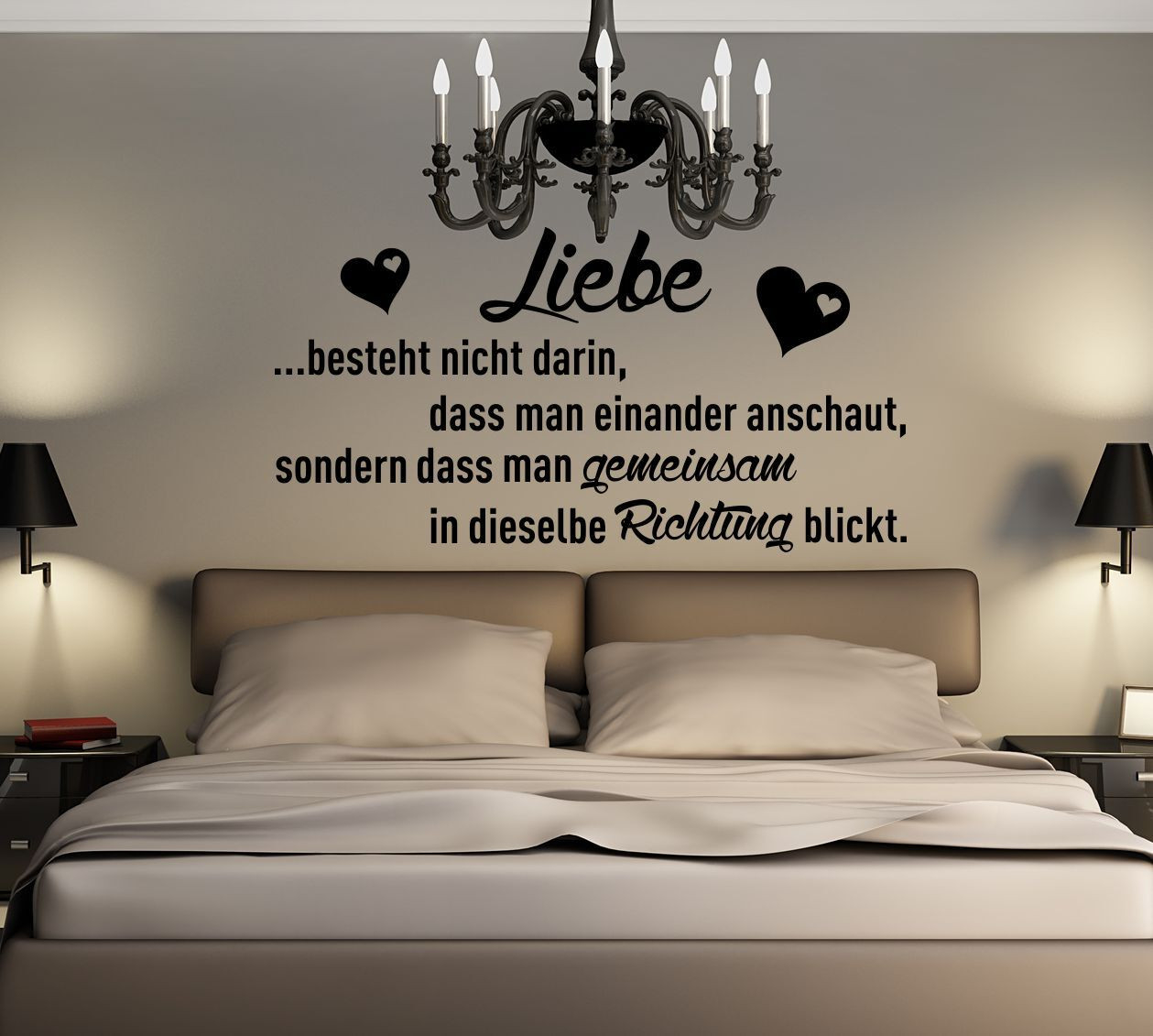 Wd Wandtattoo Liebe Besteht Spruch Wandsticker Schlafzimmer Aufkleber  Sticker in Sprüche Fürs Schlafzimmer