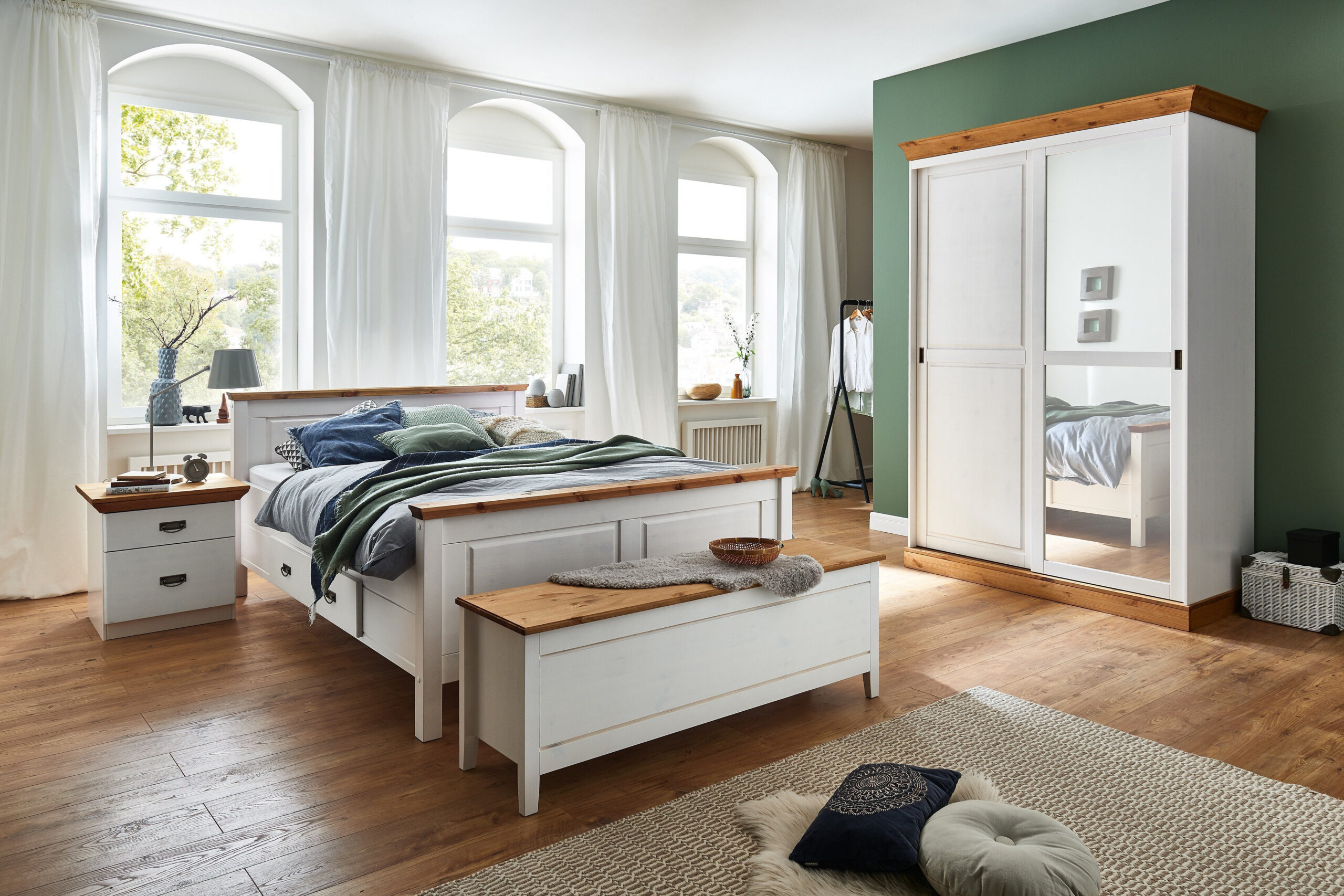 Bergen Von Jumek Möbel - Landhaus Schlafzimmer-Set Weiß-Braun with Landhausmöbel Schlafzimmer