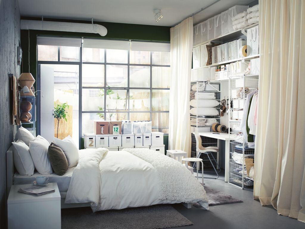 Idee Zum 12 Qm #Zimmer Einrichten Von #Ikea Mit Offenem Regal Und pertaining to Schlafzimmer 12 Qm Einrichten